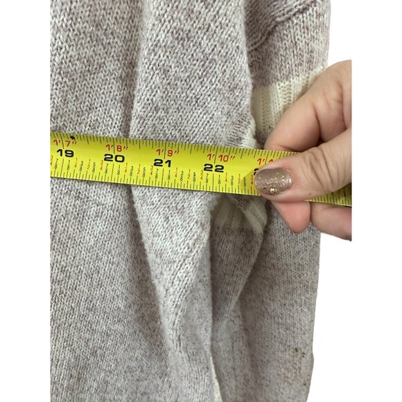 🍒 2/$20 🍒  Lilac Purple Long Cardigan with White Stripes on Upper Arm sz M - Picture 6 of 7